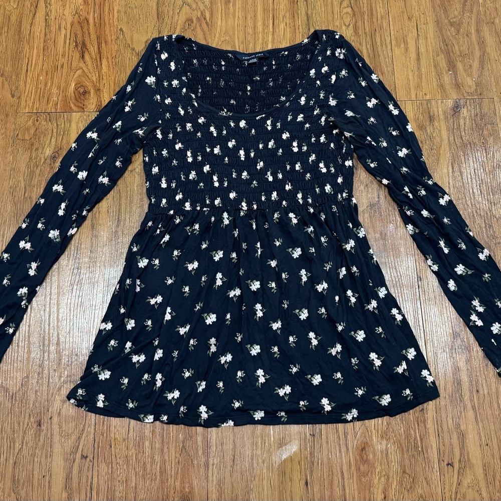 American Eagle,Vintage,Women’s, Long Sleeve, Black/Pink/Green, Shirt, Size Small